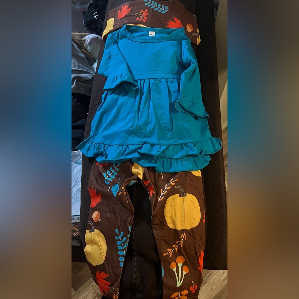 2 piece outfit with a hair wrap